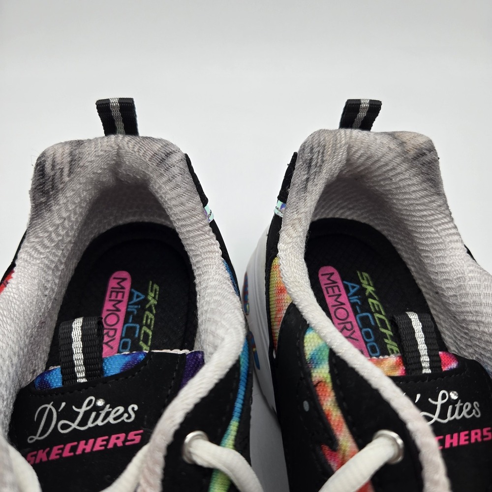Skechers Women's D'Lites Summer Fiesta Sneakers Size 10 Black Vibrant Rainbow - Picture 11 of 12